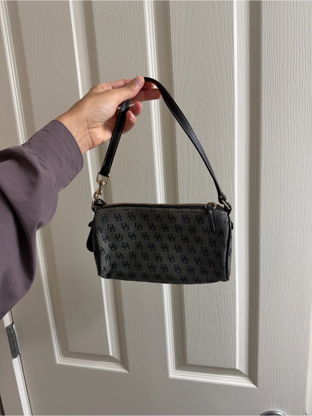 Dooney & Bourke Black Mini Logo Wristlet monogrammed